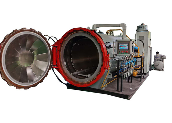 السيارات المادة المسبقة المغطاة التحكم في PLC الصلبة الأوتوكلاف الألياف الكربونية الأوتوكلاف المركب