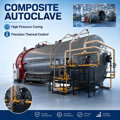 محرك الأوتوكلاف الأفقي المعتمد من ISO CE بقدرة 10Kw-700Kw لمواد العزل الإنشائية ومعالجة الختم العالي